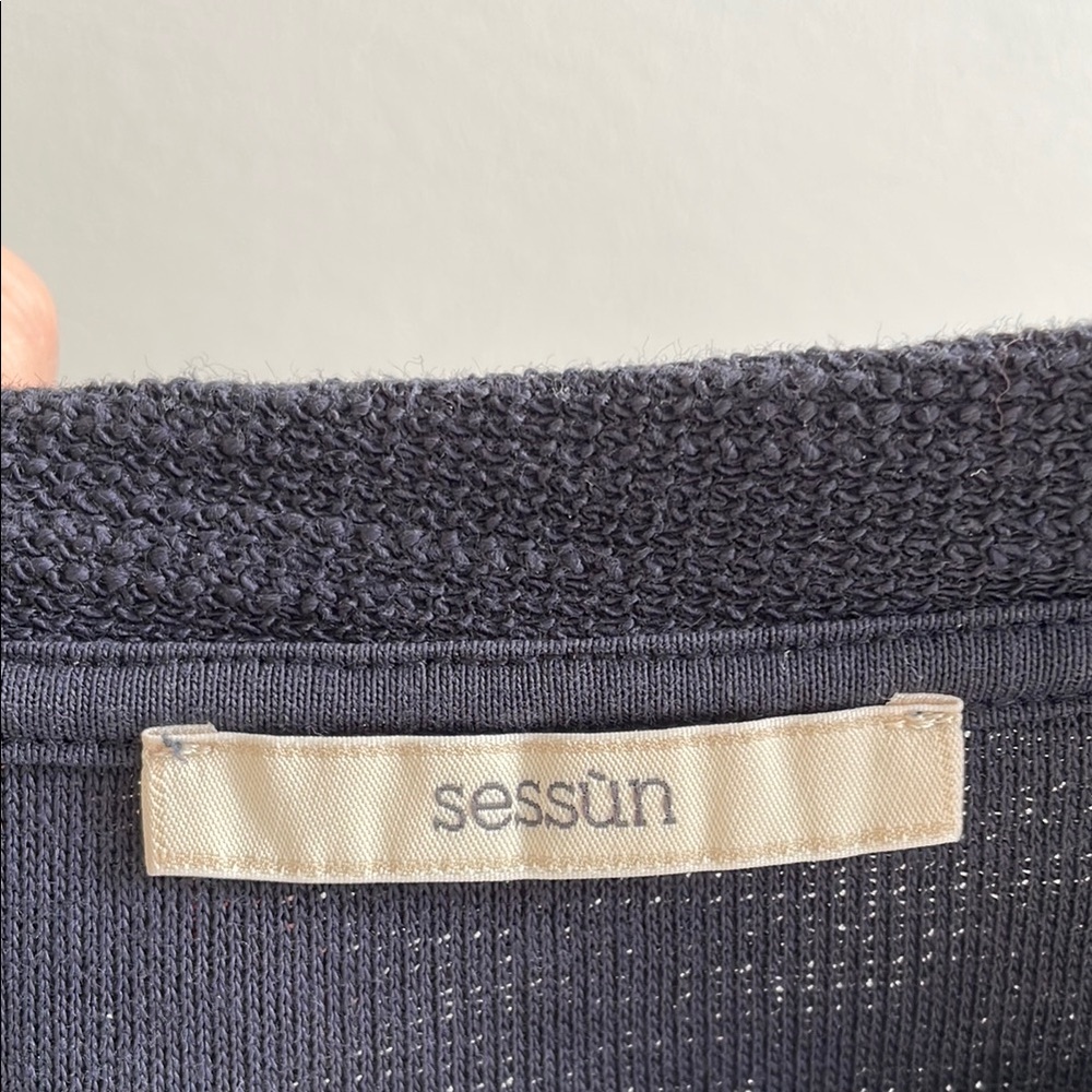 Navy Button-Shoulder Sweater - Picture 3 of 5